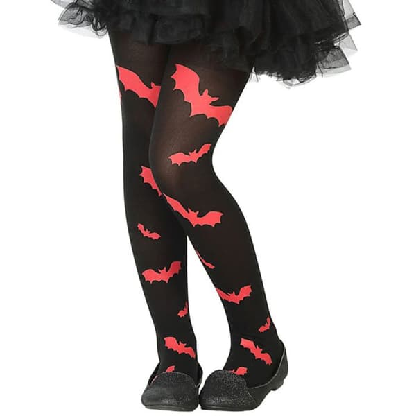 Barns svarta och röda fladdermusstrumpbyxor