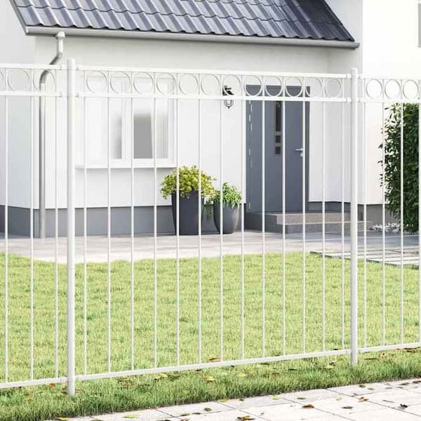 vidaXL Stängsel Element ASSEN Vit 170 x 200 cm Stål 42003925