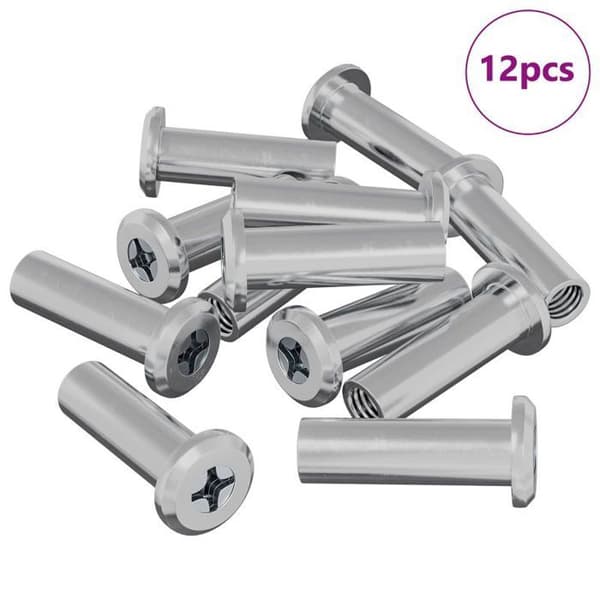 Bult - mutter - bricka Vidaxl Låsring 12 st Silver M6 x 15 mm Stål
