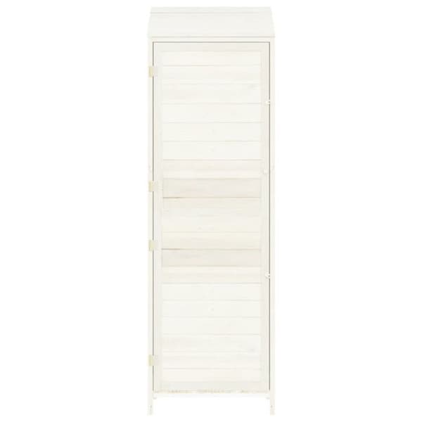 vidaXL Trädgårdsbod Vit 55x52x174,5 cm Solid granträ 152187