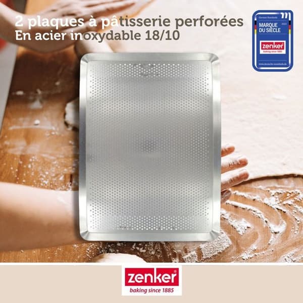 Set med 2 perforerade bakplåtar i rostfritt stål Zenker Special Cooking