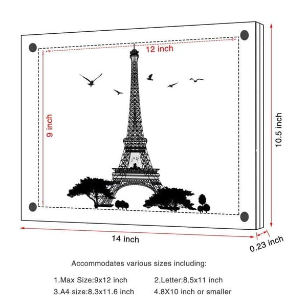 Ameitech fotoram - EUPF-A4 - Akrylram, dubbelpanel dekorativa fotoramar Stöder 32 x 23 cm foton