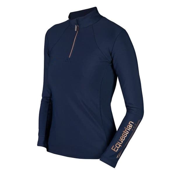 Polo teknik ridning långärmad dam Horka Luxury EP - kaffe
