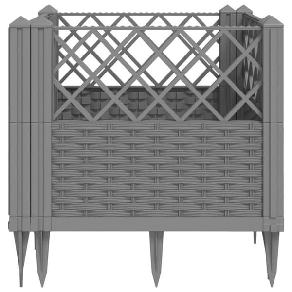 vidaXL Blomlåda med ljusgrå pinnar 43,5x43,5x43,5 cm PP 368008