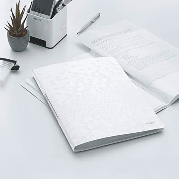 Dokumentskyddspärm - LEITZ - A4 - 40 fickor - Kapacitet 80 ark - Vit WOW