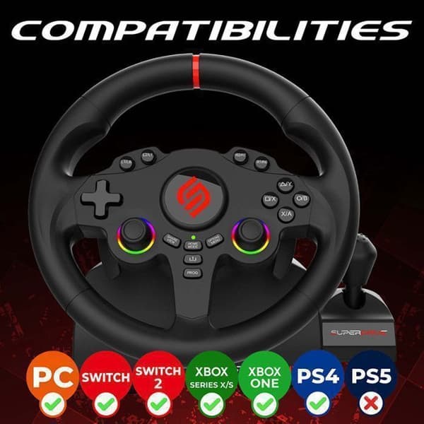Volant gaming - SUBSONIC - Dubbel joystick LED + spak - PS4 PC Switch Switch 2 Xbox One Xbox Series