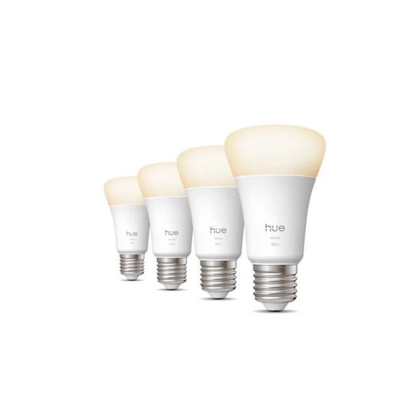Pack med 4 anslutna LED-ampuller - PHILIPS HUE - Vit Ambiance A60 - E27 - 810 lm - Variabel vit