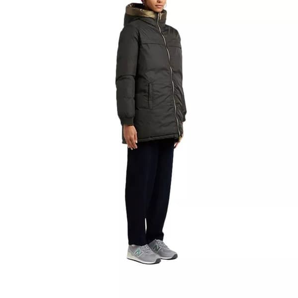Reversible lång puffjacka med huva för kvinnor Schott RIVERSA2W