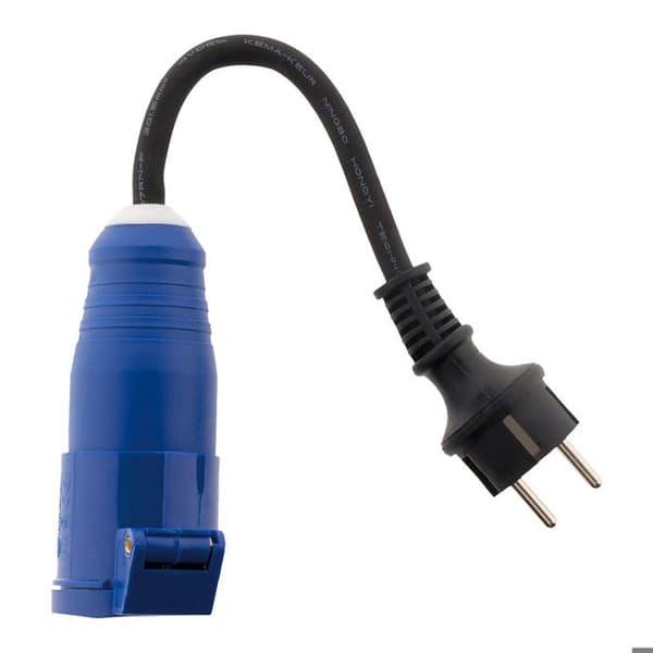 Adaptator husvagn hon CEE17 till hane 16A - Blå - Zenitech