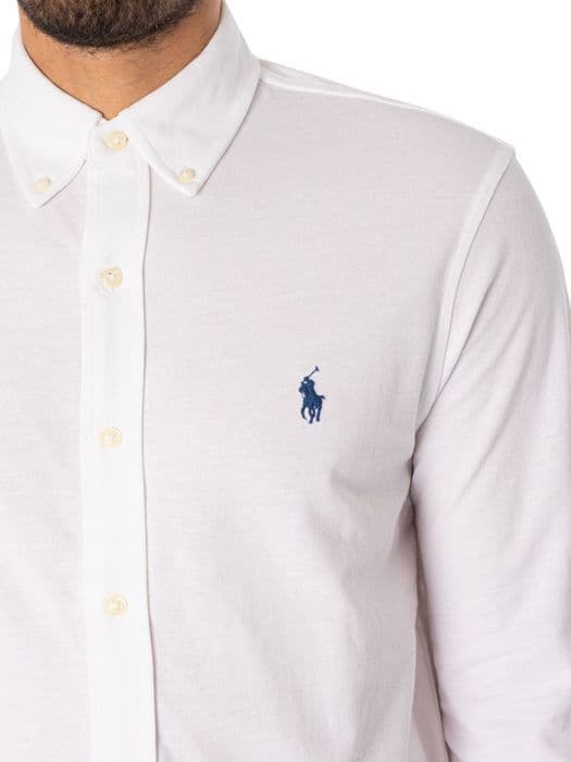 Polo Ralph Lauren Pique Slim Vit Herrskjorta