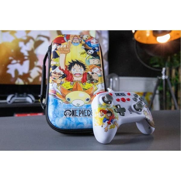 Spelkontroll - Nintendo Switch, Switch 2 och PC - One Piece - Trådad - Vit - Vibrationsfunktion - 3 m kabel - Luffy - Konix
