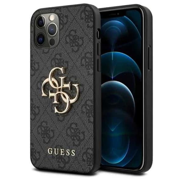 Skyddsskal - GUESS - iPhone 12 Pro Max - Syntetläder - Monogram - Stötbeständighet