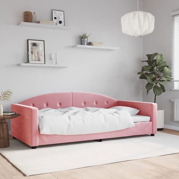 vidaXL Litsäng rosa 100x200 cm sammet 354146