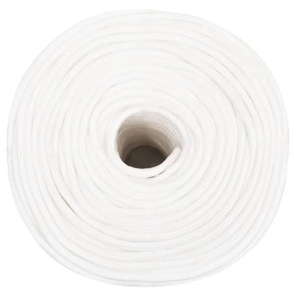 152551 vidaXL Båtline Vit komplett 6 mm 100 m Polypropen