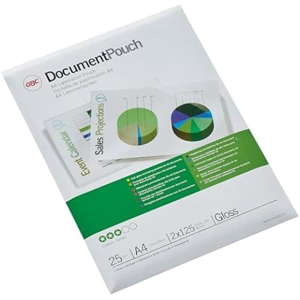 Lamineringstäckningar - GBC - Förpackning med 25 - Transparent - 216 x 303 mm - Hög glans