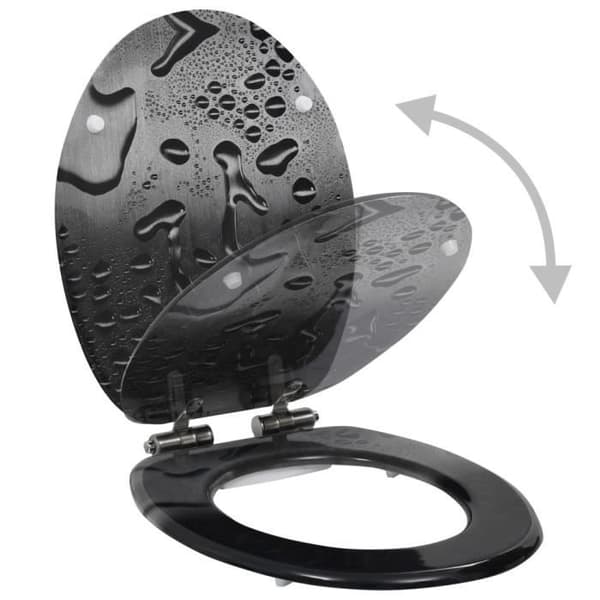 vidaXL Toalettsits MDF Soft Close Lock Water Drops