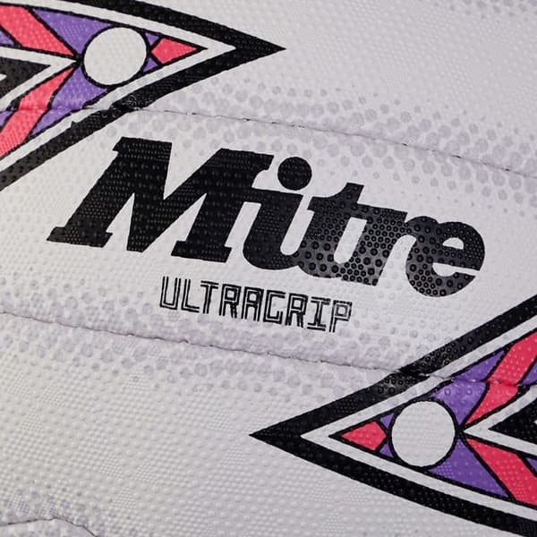 Boll netball Mitre Ultragrip - vit/svart/lila