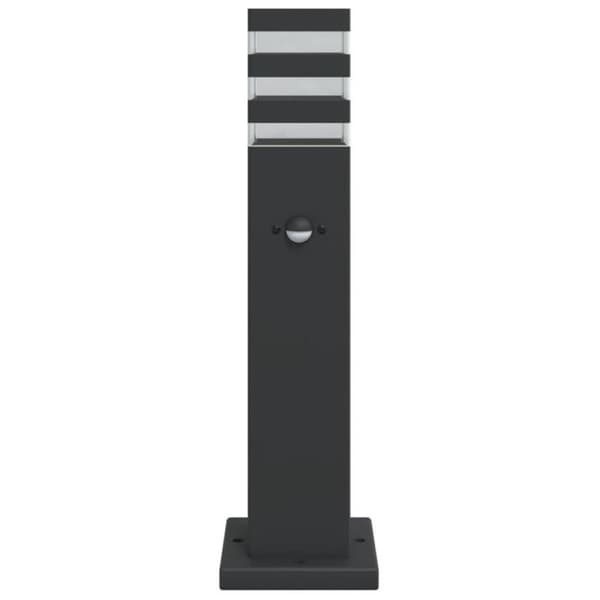 Utomhuslampstativ med sensor svart 50 cm aluminium