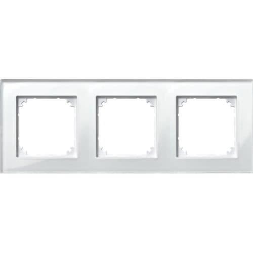MERTEN 489319 M-PLAN RAM I ÄKTA GLAS, 3-GRUPP PANEL, BLANK