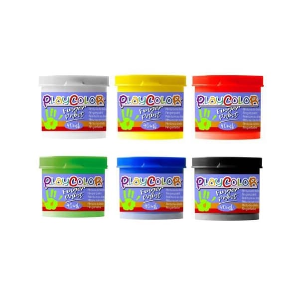 Fingerfärg - PLAYCOLOR - FINGER PAINT BASIC - 6-pack - 40 ml - Blandade färger