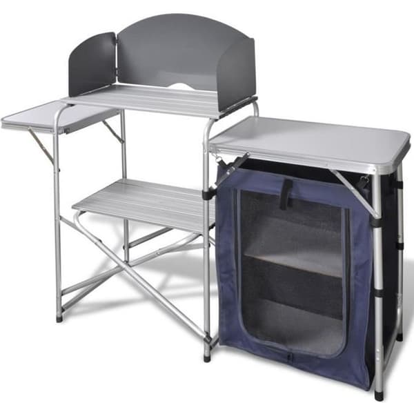 Fällbart campingkök i aluminium med vindruta