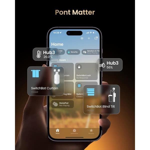 SwitchBot Hub 3 WiFi med Matter-stöd, IR/Bluetooth fjärrkontroll