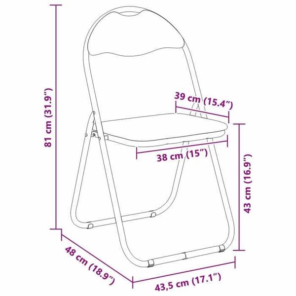 vidaXL Fällstol 2 st Vit och Grå 48 x 43,5 x 81 cm 42029045