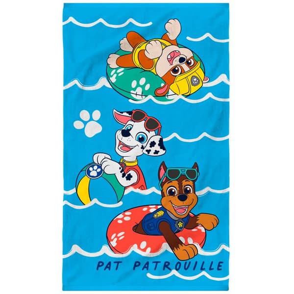Tryckhandduk 100% bomull - PAT PATROUILLE WATER - Blå - 70x120cm