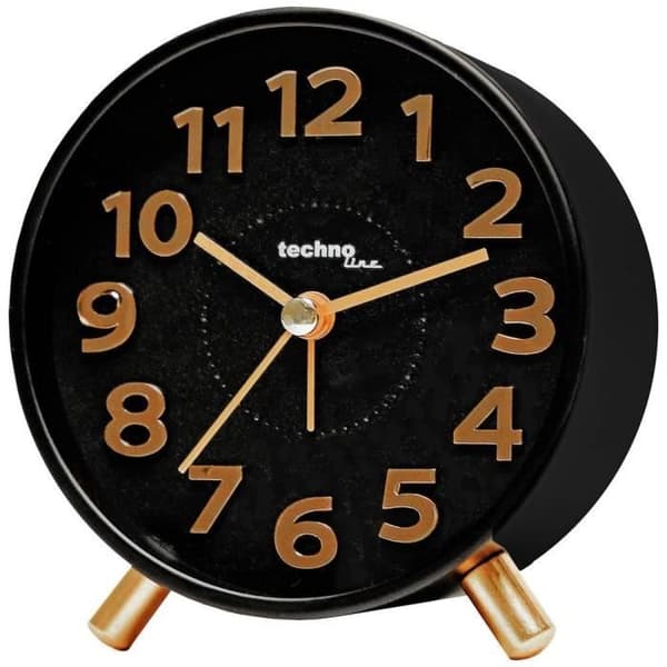 Technoline ModellF Quartz Alarm Clock Black Wake Up Times 1