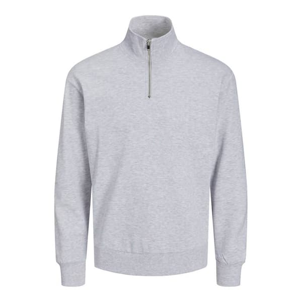 Sweatshirt 1/4 zip Jack & Jones Bradley - ljusgrå melange