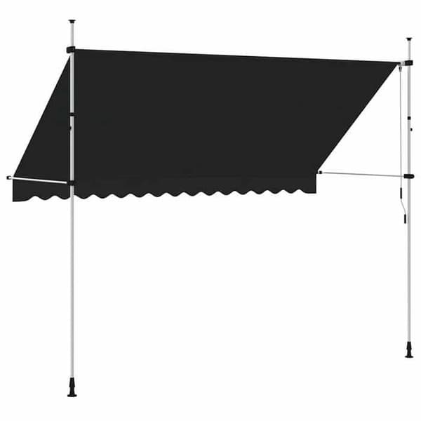 VIDAXL Infällbar markis - 350 cm - Grå - Vattenavvisande och väderbeständig