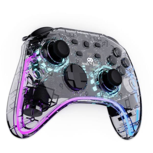 Manette Switch 1&2 - PC Polychroma Trådlös Transparent LED