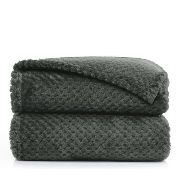 Täckning - Pläd HENRY - 220x240 cm - Pressad jacquard - Modern grå