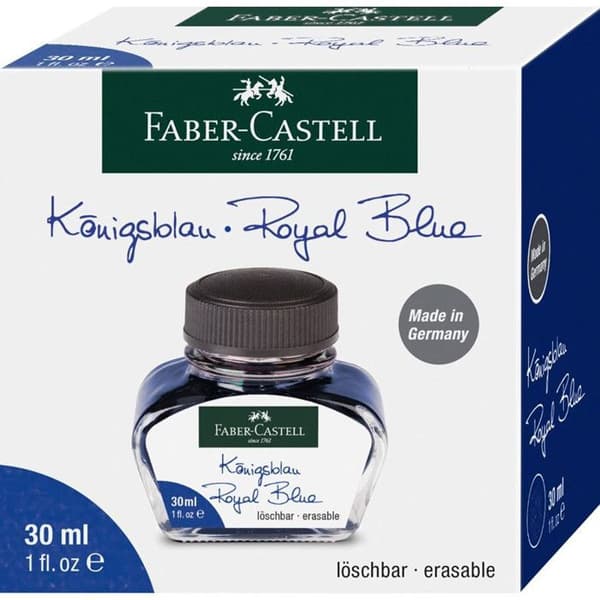 Faber Castell reservoarpenna bläck 30 ml kungblått glas