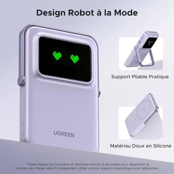 Extern Batteri - UGREEN - PB571 - 5000mAh - Magnetisk Laddning - USB-C