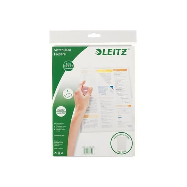 Leitz Premium Pocket-hörn A4 klar (pack om 5)