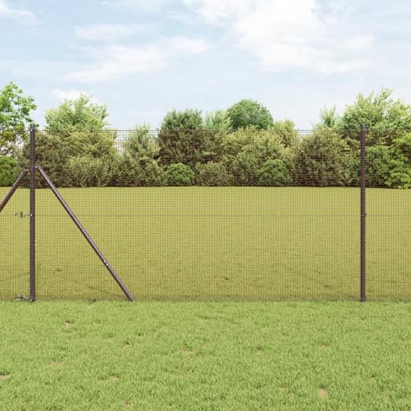 Svetsad Stängsel - Röd - Stål - 150 cm Höjd - 1000 cm Längd