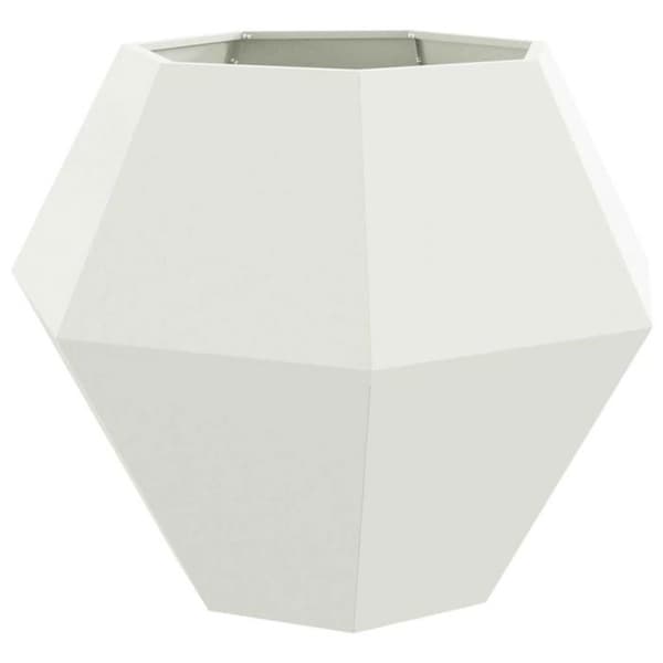 Planteringslåda - VIDAXL - 100x100x80 cm - Stål - Vit - Rektangulär