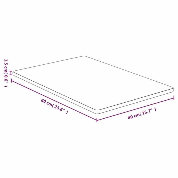 vidaXL Bordsskiva 40x60x1,5 cm bambu 352712