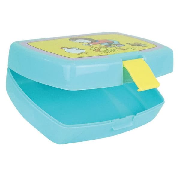 Snackbox - T'choupi - Rektangulär - Blå - H. 6 x L. 17 x D. 13,5 cm - Tål diskmaskin