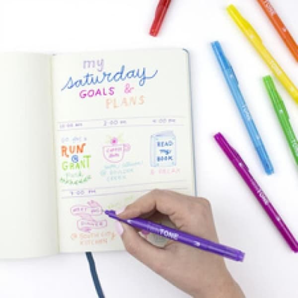 Tombow TwinTone Rainbow Marker Pen, Orange 0,000000 Svart