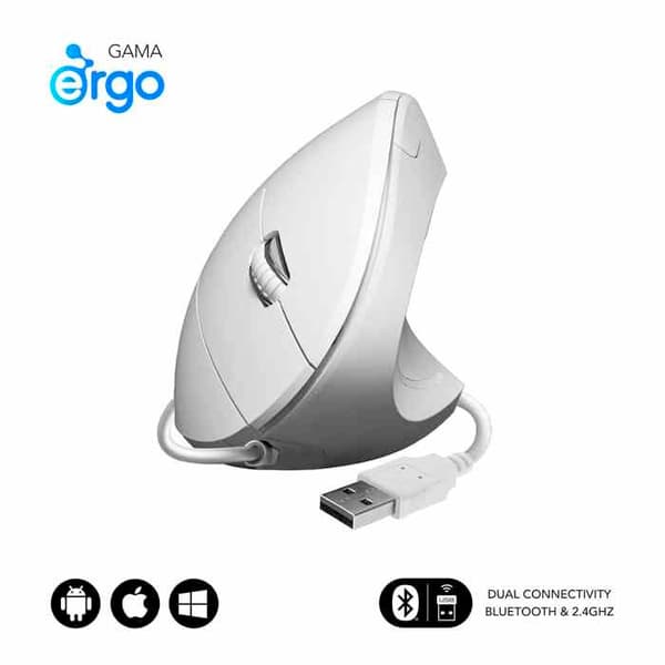 Subblim Optisk Ergonomisk Mus SUBMO-EDGVU02 Vit (1 enhet)