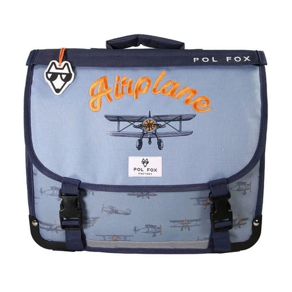 Barnryggsäck Pol Fox Flygplan - Blå - 35 cm