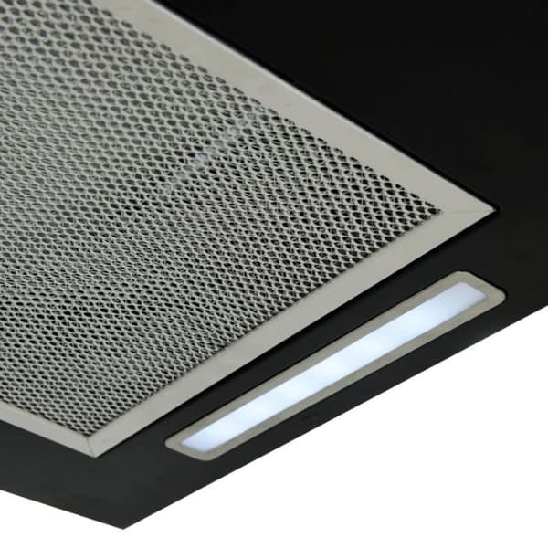 Köksfläkt med LCD-touchsensor i härdat glas