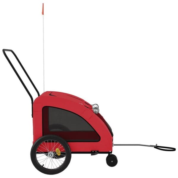 vidaXL Cykelvagn för husdjur röd 93985