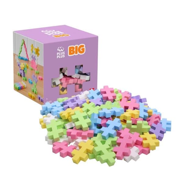 Utbildande byggleksak - Plus Plus - Box Midi BIG Pastell - 100 bitar - Midi BIG format - Pastellfärger
