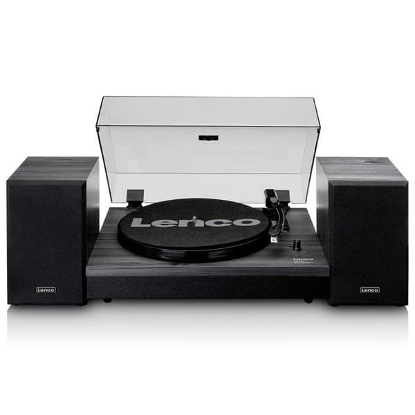 Bluetooth Vinylspelare - Lenco - två externa högtalare, automatisk stopp - LS-310WD - Trä
