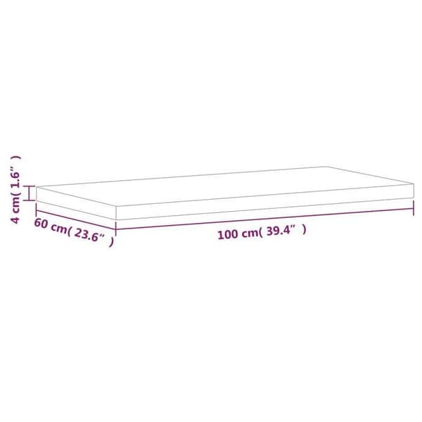 vidaXL Bordsskiva 100x60x4 cm Rektangulär massiv bok 3188900