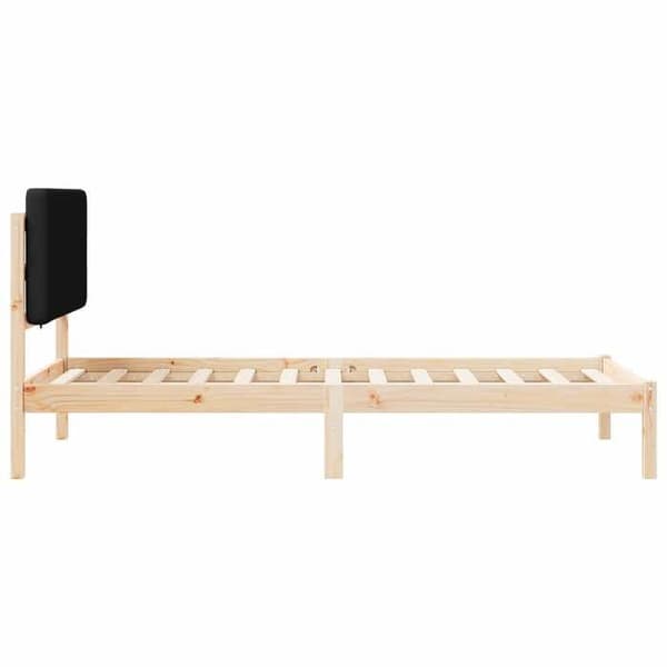 vidaXL Sängram med vadderad sänggavel Svart 90 x 200 cm, Sovrum, Rektangulär 877936
