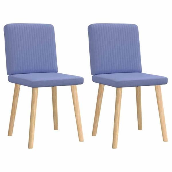 vidaXL Matstolar set om 2 blå jeans tyg 4101207